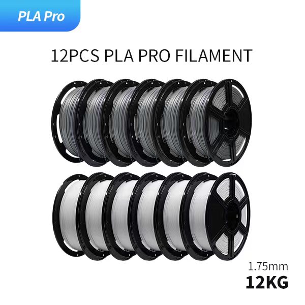 Voxelab PLA Pro Filament 1.75mm 1KG Spool 12PCS Bundle